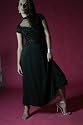 Sequined Silk Chiffon Dress in Black