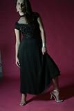 Sequined Silk Chiffon Dress in Black