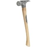 Stiletto Hammer: 16 oz. Titanium Musclehead Smooth Face 18 Curved Hickory Handle