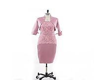 Lace Belted Taffeta Mother-of-the-Bride Dress 