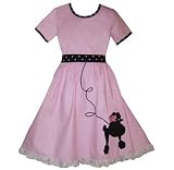 AnnLoren Girls Costume Dress Up 50s Poodle Dress
