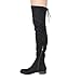 Beston GF59 Women's Drawstring Tie Low Heel Side Zipper Thigh High Stretch Boots