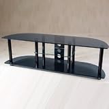 Black Glass TV Stand for up to 60 plasma TV, DLP or LCD TV