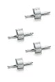 Solid 14k White Gold Stud Set (4) with Diamonds