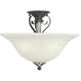 Thomas Lighting SL8673-63 Glenterra - Three Light Semi-Flush Mount, Painted Bronze Finish with Etched Swirl Alabaster Glass