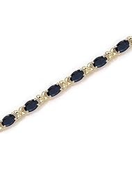 10K Yellow Gold Oval Sapphire Bracelet