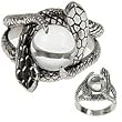 316L Stainless Steel Ring with Snake Design - Size: 9-14