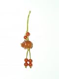 Carnelian pig cell phone charm
