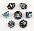 Polyhedral 7-Die Scarab Dice Set - Jade with Gold