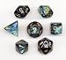 Polyhedral 7-Die Scarab Dice Set - Jade with Gold