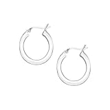 Sterling Silver 4 x 25 MM Hoop Earrings