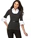 AGB Layered-Look Sweater with Attached Shirt and Belt