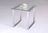 Chrome Finish With Glass Top End Table