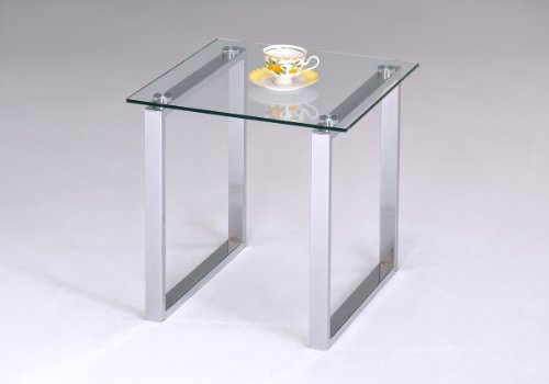 Chrome Finish With Glass End Table