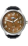 HydrOlix 3-Hand Black Leather/Brown Dial Unisex watch #XA00225