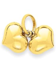 14 Karat Yellow Gold Puffed Heart Charm - 20mm