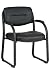 Faux Leather Visitors Chair with Sled Base (Black)