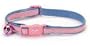 (Price/1)Ultra Suede Safety Cat Collar Adj 8 - 12" Pink W/blue