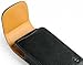 Jitterbug Touch3 Vertical Black Napa Leather Case Pouch Built In Magnetic Flap and Belt Clip and Soft Interior Material