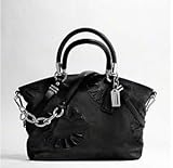 Coach Madison Leather Embellished Sophia Convertible Satchel Bag Purse Tote 16356 Black - Coach 16356BK