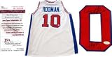 Dennis Rodman HOF 11" Autographed Detroit Pistons Jersey"