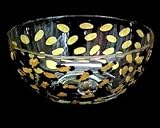 Gold Leopard Design - Hand Painted - Serving Bowl - 11 inch diameter
