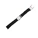Black Silicone Rubber Watch Strap Band Deployment Buckle Waterproof 24mm