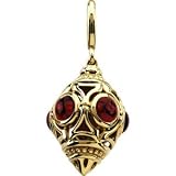 05.00 Mm 14K Yellow Gold Genuine Rhodolite Garnet Charm