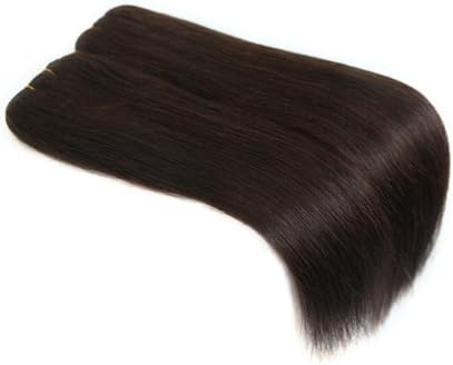 MiLan Hair 3 Bundles 12" Straight Weft Weaving Sew in Hair 100% Real Indian Remy Human Hair Extensions Full Head 300g (#2 Dark Brown)