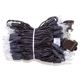 Gerson 66464 MINIATURE SET 100LT CLR BW BROWN WIRE Miniature Christmas Light String Set