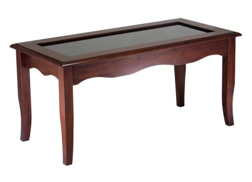 Kitchen: Winsome 94839 Carisa Coffee Table/Glass Lift Compartment Antique Walnut