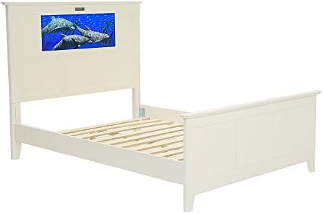 LightHeaded Beds 20225 Shaker Full Bed with Changeable Back-Lit LED Imagery Headboard, Satin White