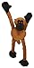 goDog Crazy Tugz Monkey Tough Plush Dog Toy with Chew Guard Technology, Brown, Large