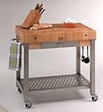 Cucina Technica Kitchen Cart (Maple/Stainless Steel) (36"H x 30"W x 24"D)