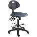 BenchPro LNT-UC-AA-3L Deluxe Polyurethane HD Cleanroom Lab Chair/Workbench Stool with Footring and Adjustable Armrest, 450 lbs Capacity, 18.5" Width x 21-31" Height x 18" Depth