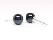 HinsonGayle AAA Round 6.5-7.0mm Black Cultured Pearl Stud Earrings (14K White Gold)