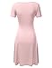 NINEXIS Women's V-Neck Surplice Midi Short Sleeve Dress