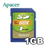 Apacer 1GB 60X Secure Digital (SD) Memory Card - Retail Package