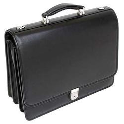 McKleinUSA River North 43555 I Series Full Grain Cashmere Napa Leather Triple Compartment Briefcase Black