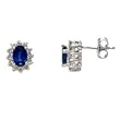 14K White Gold Sapphire and Diamond Earrings