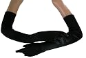 Adult 23" Long Black Opera Satin Gloves