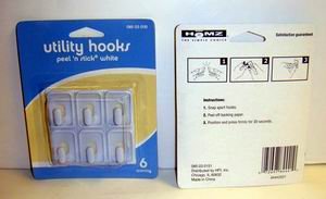 Homz 24 Pack Peel Utility Hooks