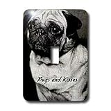 Dogs Pug - Pug, Pugs and Kisses - Light Switch Covers - single toggle switch
