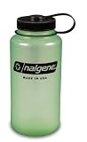 Nalgene 32-Ounce Tritan Wide Mouth Glow Water Bottle, Green