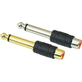 American Recorder (ART) 1 4 Male Mono to RCA Female Adapter, Gold by 