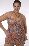 Sahara One Piece Plus Size Ruched Bandeau Swimdress Swimsuit - Plus Size Swimwear Plus Size Swimsuit