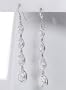 Graduated Oval CZ White Ice Drips Sterling Silver Bridal Earrings