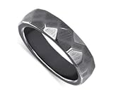 New Faceted Simulated Hematite 6mm wide Band Ring Size 4, 4.5, 5, 5.5, 6, 6.5, 7, 7.5, 8, 8.5, 9, 9.5, 10, 10.5, 11