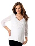 A Pea in the Pod Collection: Velvet 3/4 Sleeve Button Detail Maternity Blouse