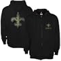 New Orleans Saints Black Touchback Full Zip Hoody Sweatshirt